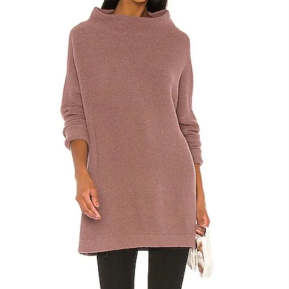 Free People Ottoman Slouchy Oversized Tunic Sweater Nutmeg Sz M